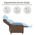 vidaXL Fauteuil inclinable électrique Marron Tissu