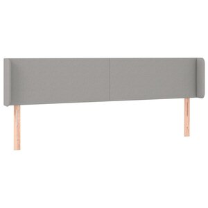 vidaXL Tête de lit avec oreilles Gris clair 203x16x78/88 cm Tissu