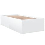 vidaXL Cadre de lit blanc 75x190 cm bois d'ingénierie