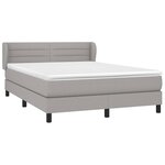 vidaXL Sommier à lattes de lit avec matelas Gris clair 140x200cm Tissu