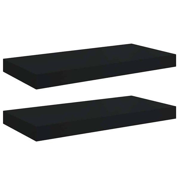 vidaXL Étagères murales flottantes 2 Pièces noir 50x23x3 8 cm MDF
