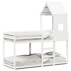 vidaXL Lit superposé sans matelas blanc 90x200 cm bois de pin massif