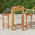 vidaXL Ensemble de bar de jardin 3 Pièces bois d'acacia solide