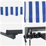 vidaXL Auvent rétractable automatique bleu et blanc 350x250 cm