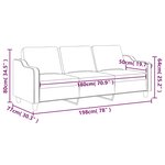 vidaXL Canapé à 3 places Noir 180 cm Tissu