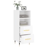 vidaXL Buffet Blanc brillant 34 5x34x90 cm Bois d'ingénierie