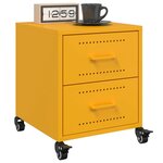 vidaXL Table de chevet jaune moutarde 36x39x43 5 cm acier