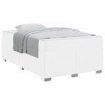 vidaXL Cadre de lit avec matelas Blanc 120 x 200 cm tissu