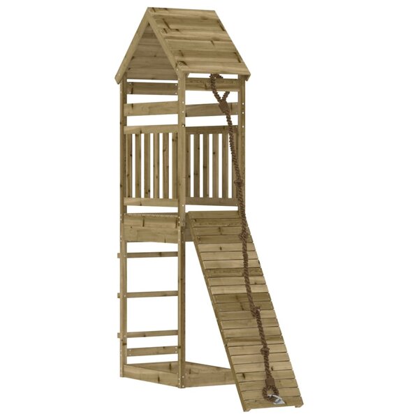 vidaXL Maisonnette de jeu avec mur d'escalade bois de pin imprégné
