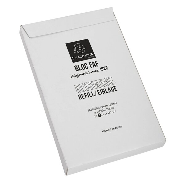 Recharge Faf N°4 21x13 5cm 170p. Uni - Blanc - Exacompta
