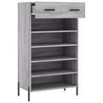 vidaXL Armoire à chaussures sonoma gris 60x35x105 cm bois d'ingénierie
