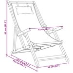 vidaXL Chaise pliable de plage taupe bois d'eucalyptus massif et tissu