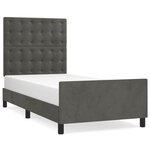 vidaXL Cadre de lit sans matelas gris foncé 90x200 cm velours