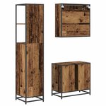 vidaXL Ensemble de mobilier de salle de bain 3 Pièces Bois Ancien
