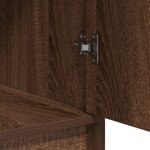 Ensemble coiffeuse 3 pièces avec LED en bois d'ingénierie chêne noir