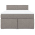 vidaXL Sommier à lattes de lit avec matelas Taupe 160x200 cm Tissu