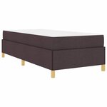 vidaXL Lit à ressorts Marron foncé et Blanc 100 x 200 cm tissu