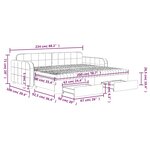 vidaXL Lit de jour avec gigogne et tiroirs jaune 90x200 cm velours