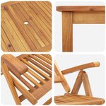 vidaXL Ensemble de Salle à Manger de Jardin 7 Pièces en Bois Massif d'Acacia