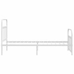 vidaXL Cadre de lit métal sans matelas et pied de lit blanc 100x190 cm