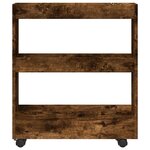 vidaXL Chariot de rangement étroit 3 niveaux chêne fumé