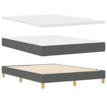 vidaXL Lit à ressorts avec matelas gris foncé  140 x 190 cm  en tissu