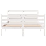 vidaXL Cadre de lit avec tête de lit sans matelas blanc 140x200 cm