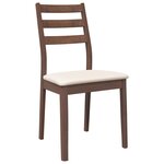 vidaXL Chaises à manger coussins 2 Pièces marron bois massif caoutchouc