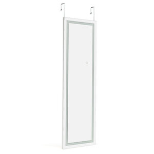 Miroir mural led miroir pleine longueur lumineux à 3 couleurs cadre en mdf 120 x 37cm blanc 20_0006878