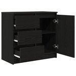 vidaXL Buffet avec tiroir chêne noir 71x35x65 cm bois d'ingénierie