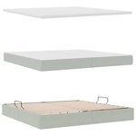 vidaXL Lit de rangement LED avec matelas Gris clair 200 x 200 cm