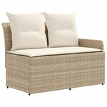 vidaXL Ensembles de meubles 4 Pièces Beige et crème Rotin PE