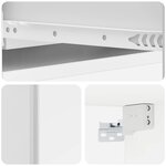 vidaXL Table d'appoint murale Blanc brillant 87 5 x 34 5 x 17 cm