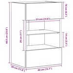vidaXL Meubles muraux avec lumières LED pour TV 2 Pièces vieux bois 40x30x60 5cm