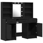 Ensemble de coiffeuse 3 pièces vidaXL Noir en bois d'ingénierie