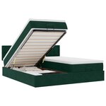 vidaXL Cadre de lit ottoman avec matelas vert foncé 160x200 cm velours