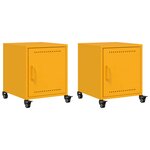 vidaXL Tables de chevet 2 Pièces jaune moutarde 36x39x43 5 cm acier