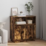 vidaXL Buffet avec LED Chêne Fumé 71x34 5x75 cm Bois d'ingénierie