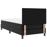 vidaXL Cadre de lit avec matelas Noir 90 x 200 cm Faux cuir