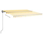 vidaXL Auvent manuel rétractable sur pied 400x350 cm Jaune/Blanc