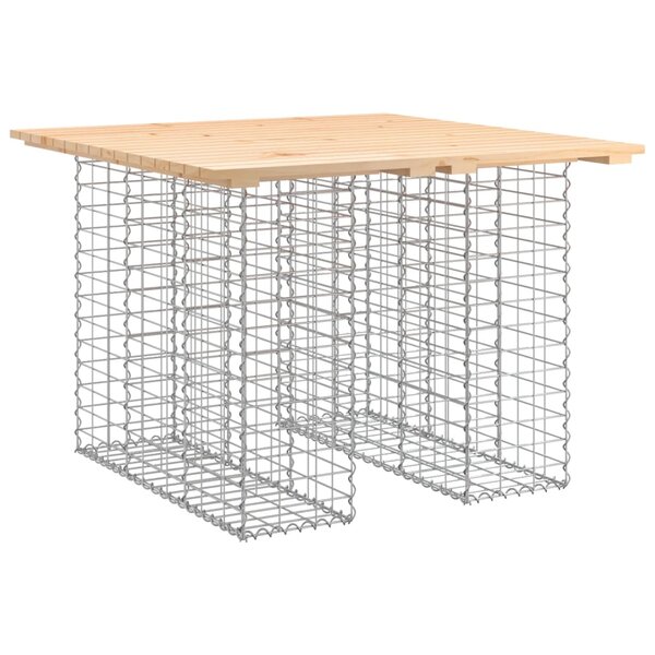 vidaXL Table de jardin Gabion Design 100x102x72 cm Bois massif Pin