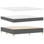 vidaXL Lit à Ressort avec Matelas Gris Foncé 200x200 cm Tissu