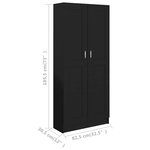 vidaXL Bibliothèque Noir 82 5x30 5x185 5 cm Bois d'ingénierie