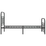 vidaXL Cadre de lit métal sans matelas avec pied de lit noir 90x200 cm