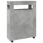 vidaXL Meuble étroit de salle de bain à roulettes gris béton