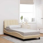 vidaXL Cadre de lit sans matelas crème 90x190 cm tissu