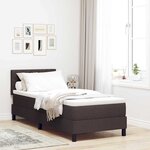vidaXL Lit à sommier avec matelas marron foncé 80x200 cm tissu