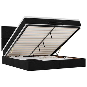 VidaXL Cadre de lit ottoman avec matelas noir 200x200cm tissu