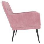 vidaXL Fauteuil Rose 62x79x79 cm Velours
