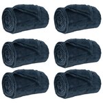 vidaXL Couvertures à jeter 6 Pièces Bleu marine 240 x 270 cm Toison